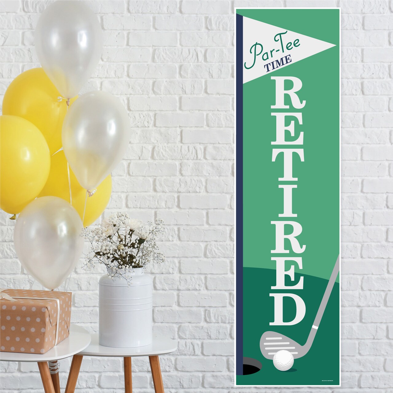 Big Dot of Happiness Par-Tee Time - Golf - Retirement Party Front Door Decoration - Vertical Banner